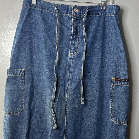 OFNY Denim Maxi Skirt Women’s M Y2K Cargo Side Pockets Jean Skirt mid rise - Picture 2 of 7